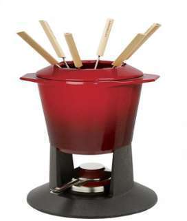 Gourmand - Fondue Set - cerise noir Fondue Pot 2 manche Gourmand - Fondue Set - cerise
