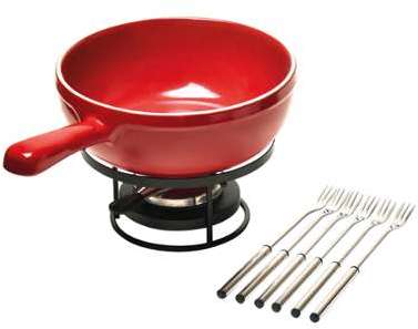 Service à fondue en céramique grand cru D.24cm 6 p
