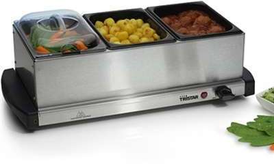 Réchaud chauffe-plat 3 bacs de 1 5 L 200 W Tristar Réchaud chauffe-plat 3 bacs