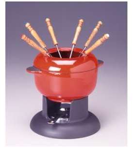Service à fondue en fonte brunch rouge - Invicta
