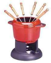 Service à fondue en fonte émaillée Rouge - Invicta