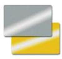 Pack de 500 cartes PVC métallisées argent ou or 2