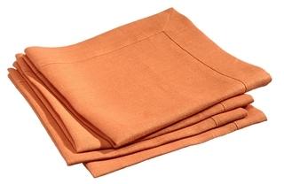 Les 2 serviettes de table Lin déperlant Orange Delices Les 2 serviettes de table