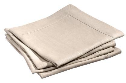 Les 2 serviettes de table Lin déperlant Sable Deli