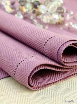 Serviette de table 100% lin Emilia Mauve 45X45