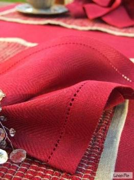 Serviette de table 100% lin Emilia Bourgogne 45X45