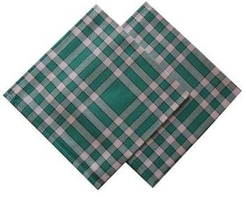 Lot de 2 serviettes de table carreaux Normands vertes Lot de 2 serviettes de table