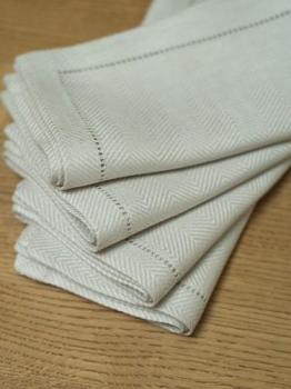 Serviette de table 100% lin Emilia Platine 45X45