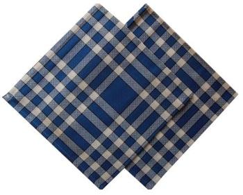 Lot de 2 serviettes de table carreaux Normands bleues Lot de 2 serviettes de table