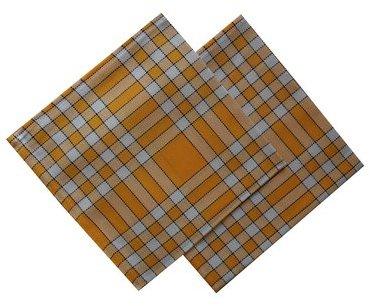 Lot de 2 serviettes de table carreaux Normands jaunes Lot de 2 serviettes de table