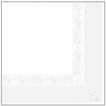 Serviette blanche en papier tissu 2 plis 40 x 40cm Serviette blanche en papier
