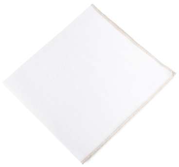 Lot de 4 Serviette de table blanche et liseré beige Lot de 4 Serviette de table