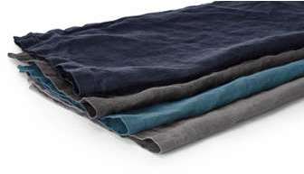 Faro, set de 4 serviettes 100% lin, tons de bleu