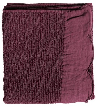 Serviette de douche prune FRISE 90x140 cm (Lot de 2) Serviette de douche prune