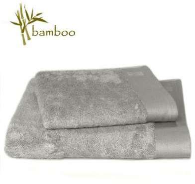 Serviette de toilette coton Bambou 50x100 - Gris Ciment Serviette de toilette coton