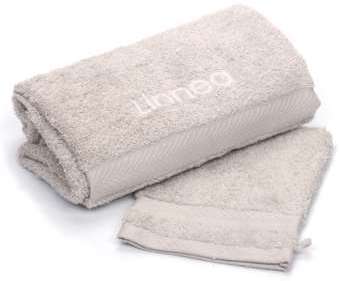Lot ROYAL CRESENT Serviette brodée Linnea 50x100 gant Lot ROYAL CRESENT Serviette