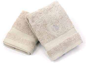 Lot ROYAL CRESENT Serviette 33x33cm et 40x60cm brodée Lot ROYAL CRESENT Serviette