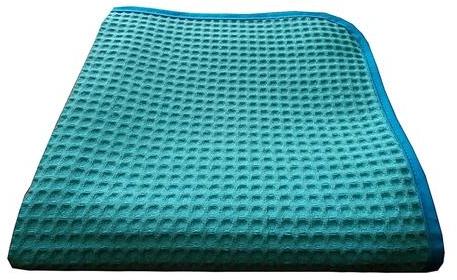 Serviette nid d abeille 50x100 bleu turquoise Serviette nid d abeille 50x100