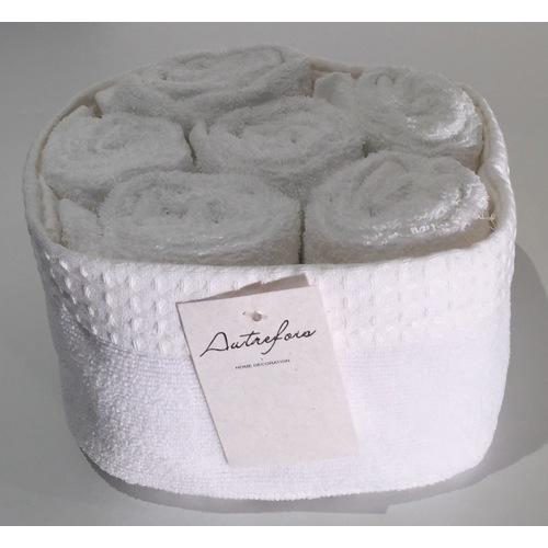 Salomé Prestige Kit de 6 serviettes invités -Blanc