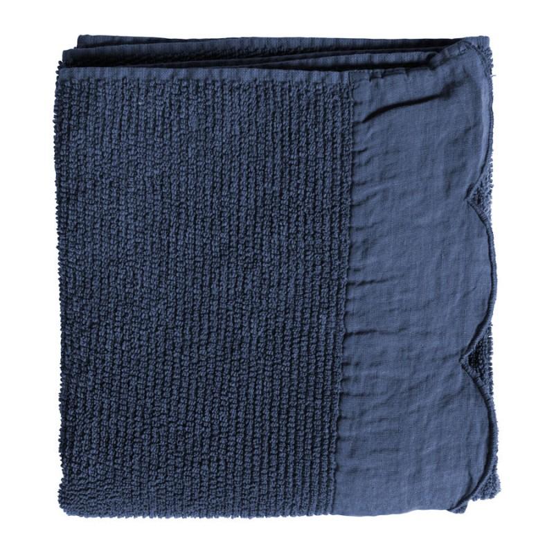Serviette de toilette bleu FRISE 55x90 cm (Lot de 4) Serviette de toilette bleu