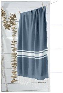 Foutah unie 100% coton bandes rayures blanches fra