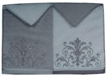 Coffret 4 pièces 2 serviettes brodées 2 gants POMPADOUR Coffret 4 pièces 2 serviettes