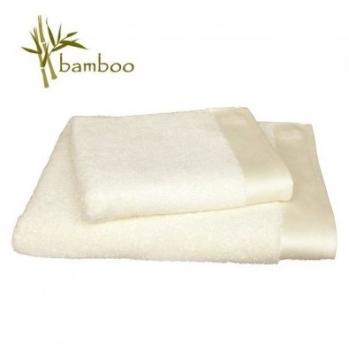 Serviette de toilette coton Bambou 50x100 - Crème Serviette de toilette coton