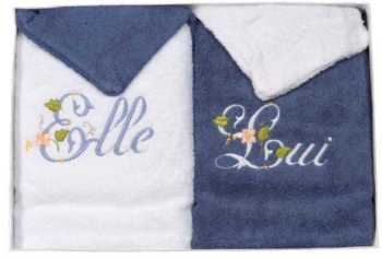 Coffret 4 pièces 2 Serviettes 50x100 cm de toilett