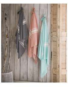 Foutah drap de plage 100 coton à franges 100x190cm Foutah drap de plage 100 coton