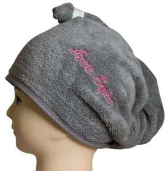 Turban de bain rose gris éponge personnaliser Turban de bain rose gris éponge
