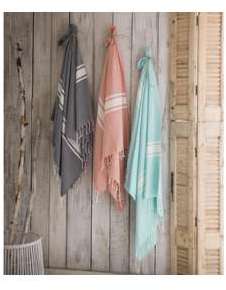 Foutah drap de plage 100 coton à franges 100x190cm Foutah drap de plage 100 coton