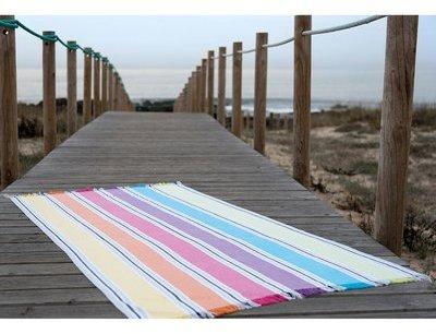 Foutah drap de plage 100% coton rayure multicolore