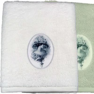 Serviette Invité 30x50cm Eponge Brodée LADY CHARME