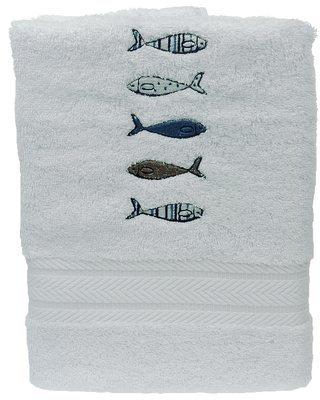 Serviette Invitée 30x50 Brodée OCEANIABlanc
