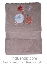 Drap de douche brodé Fleurs Silhou.