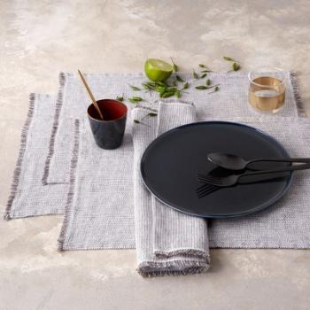 Set de table lin lavé chevron Ebinta (lot de 2) -