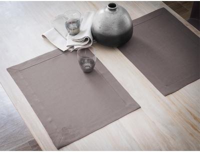Les 2 sets de table Lin déperlant Taupe Delices De