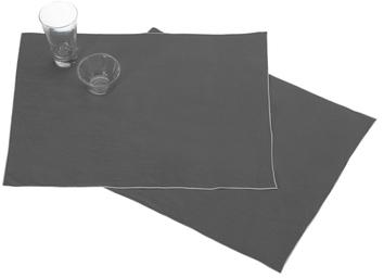 Les 2 sets de table Lin lavé 52 fils/cm2 Anthracit