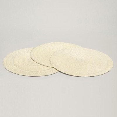 Set de table rond en palme naturelle Baolgi Diamèt