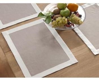 Les 2 sets de table Lin déperlant Sable et Ivoire