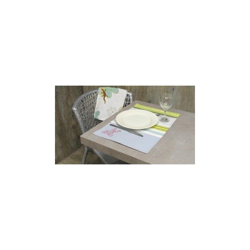 2 Sets de table rayé avec grenouille