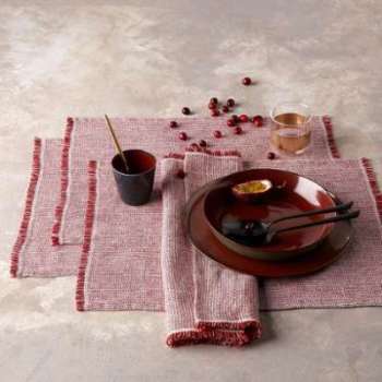 Set de table lin lavé chevron Ebinta (lot de 2) -