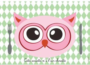 Set De Table Enfant : Chouette