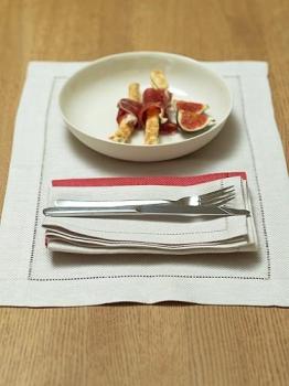 Set de table 100% lin Emilia Platine