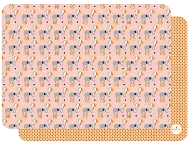Set de table en plastique rose pastel éléphant de