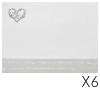 Lot de 6 sets de table en coton et lin coloris bla