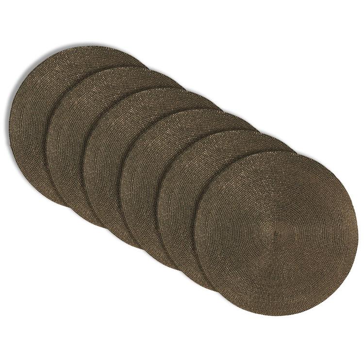 Set de table uni rond tissage spirale polypropylèn