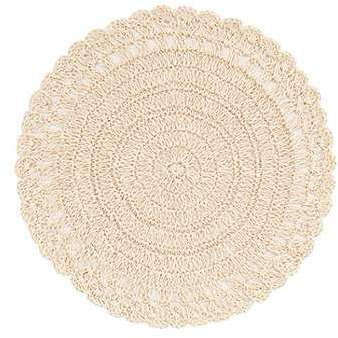 Set de table rond en crochet de papier écru Madam