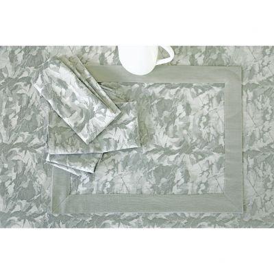 Set De Table Coton Jacquard Carrare Blanc Des Vosg