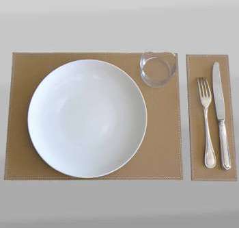 Set de table Duo en cuir camel Set de table Duo en cuir camel